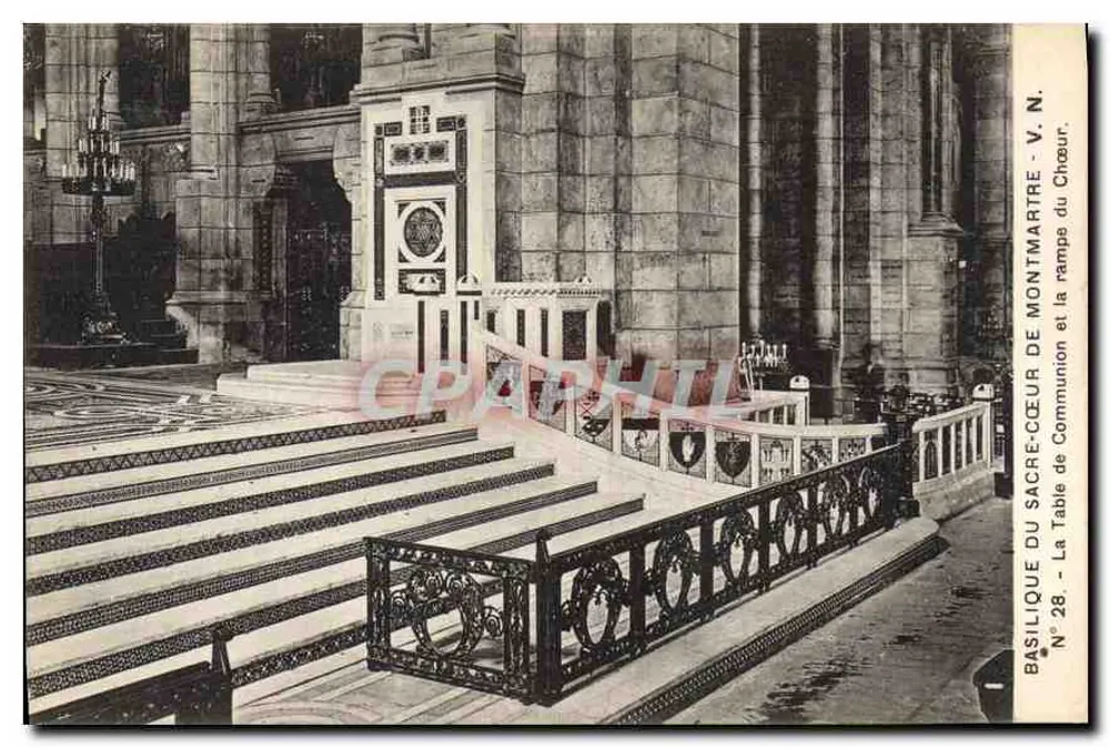 Basilika des Heiligen Herzens von Montmartre — Die Kommunionbank und die Chorstufen — V. N. N° 28 - Vorderseite