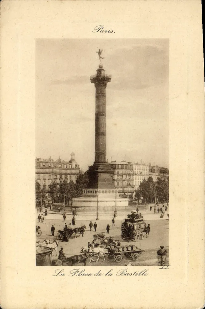 A Praça da Bastilha — Paris — editor Paris, n° 175 - Frente