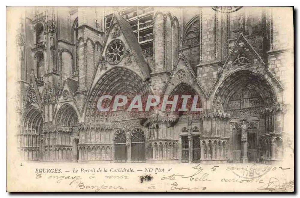 Bourges — Portał Katedry — ND Phot - Awers