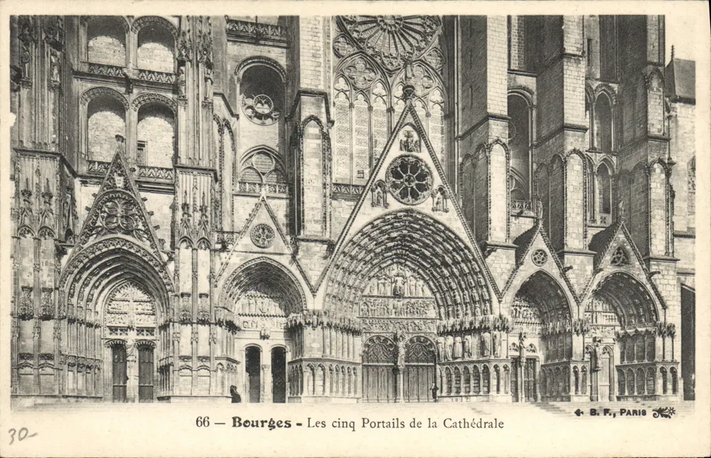 Bourges — De vijf poorten van de kathedraal — B.F. Paris n°66 - Voorkant