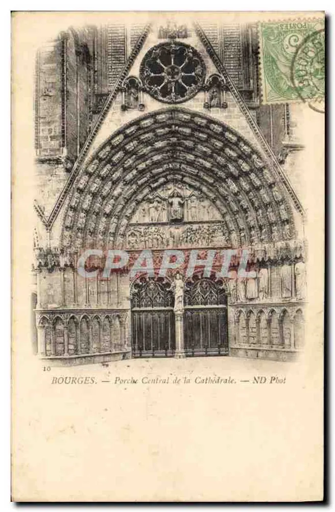 Bourges — Centraal portaal van de kathedraal — ND Piot - Voorkant