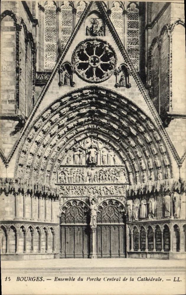 Bourges — Ensemble del Portico Centrale della Cattedrale — LL. n°15 - Recto