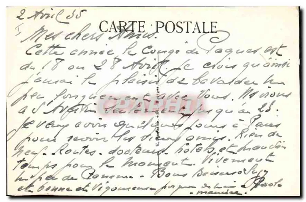 Bourges - Fachada da Catedral — Editor E.M., n° 201 - Verso