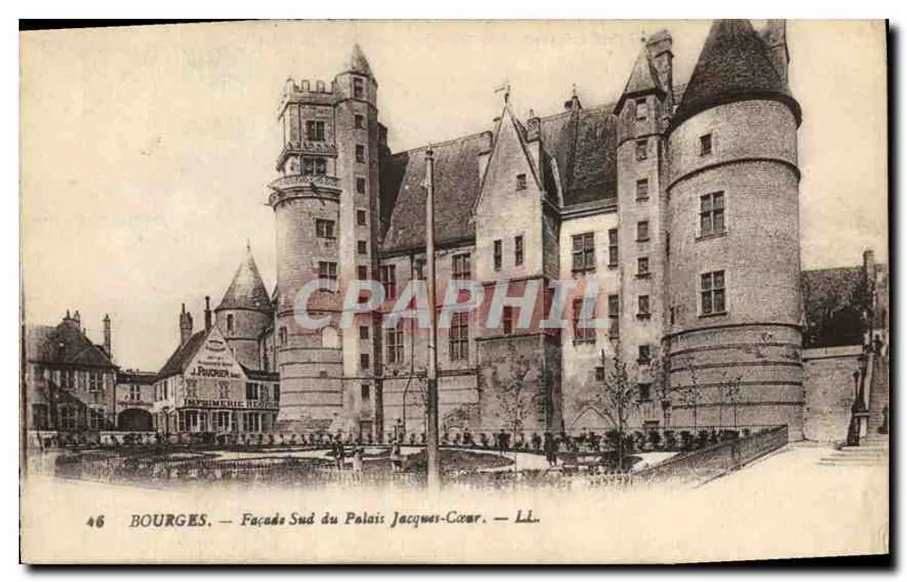 Bourges — Front południowy Pałacu Jacques-Cœur — LL. nr 46 - Awers
