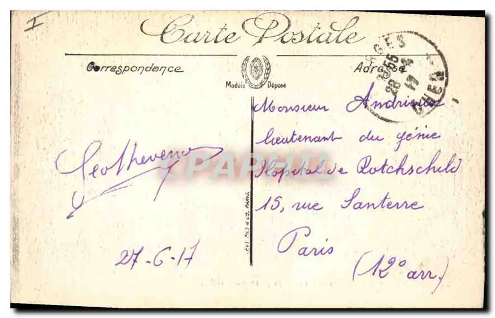 Bourges — Front południowy Pałacu Jacques-Cœur — LL. nr 46 - Rewers