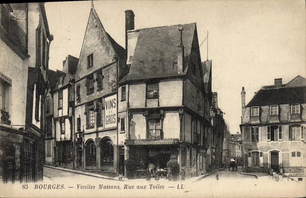 Bourges — alte Häuser, Rue aux Toiles — LL - Vorderseite