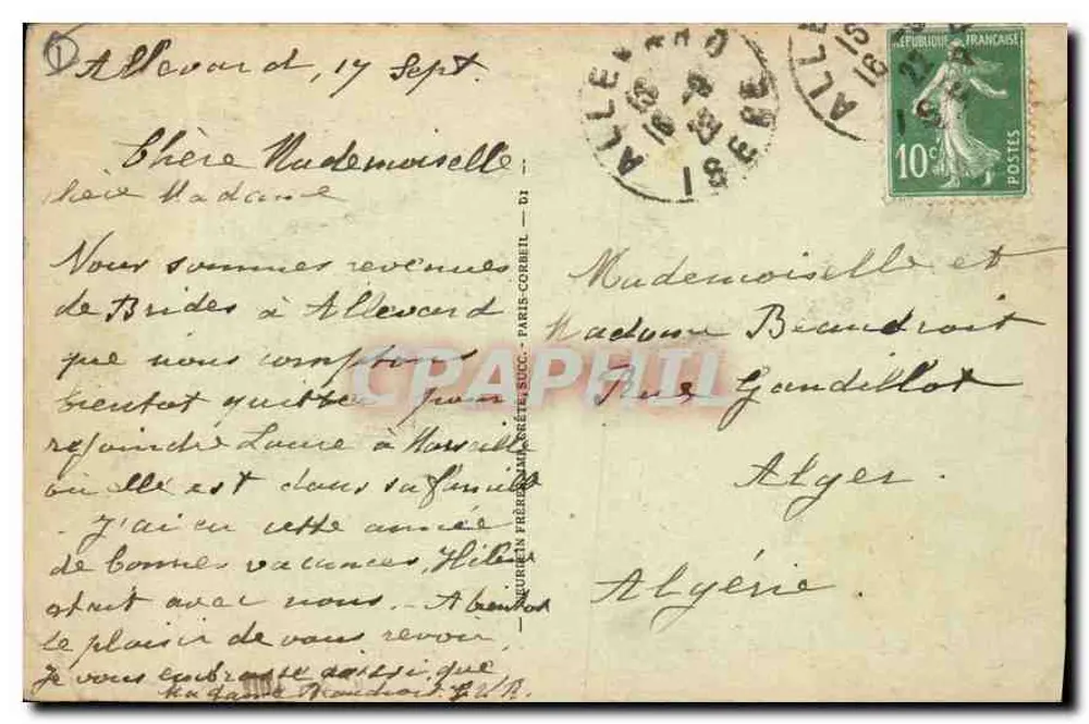 Allevard-les-Bains (Isère) — Allgemeiner Blick vom Châlaigniers — JNDhot. - Rückseite
