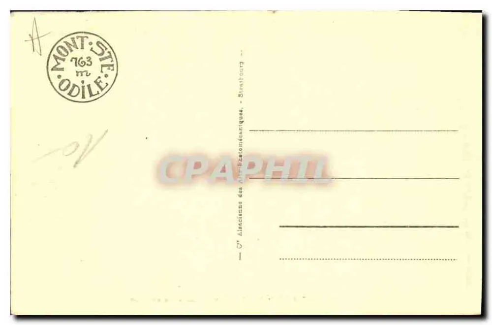 Mont Ste-Odile — Luftbild aus dem Flugzeug — Verlag A.R. n° 118 - Rückseite