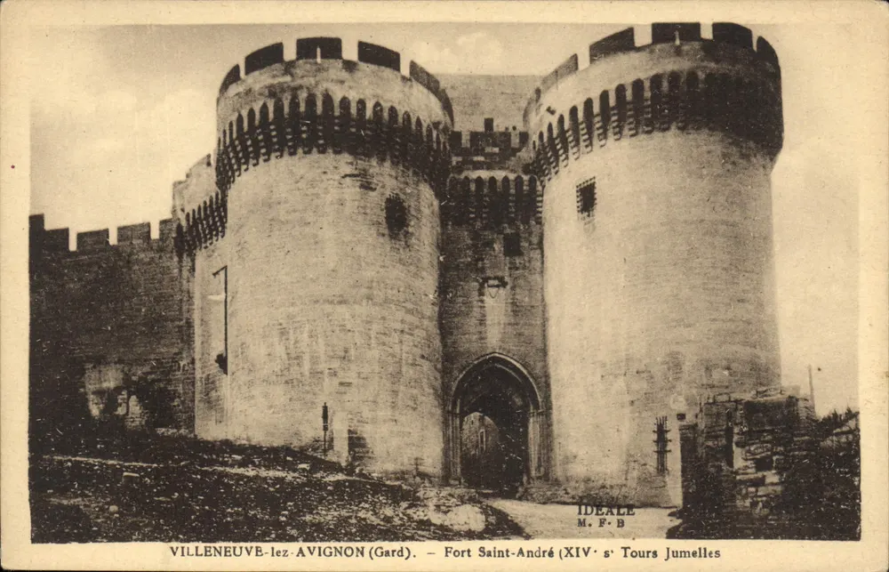 Villeneuve-lès-Avignon (Gard) — Fort Saint-André (14. Jahrhundert) — Zwillingstürme — Verleger IDEALE M.F.B - Vorderseite