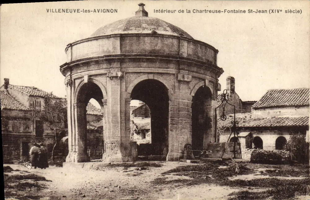 Villeneuve-lès-Avignon — Innenansicht der Chartreuse-Fontaine Saint-Jean (14. Jahrhundert) — Künstleredition F. Beau - Vorderseite