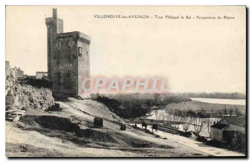 Villeneuve-lès-Avignon - Turm von Philipp dem Schönen - Perspektive des Rhônes - Vorderseite
