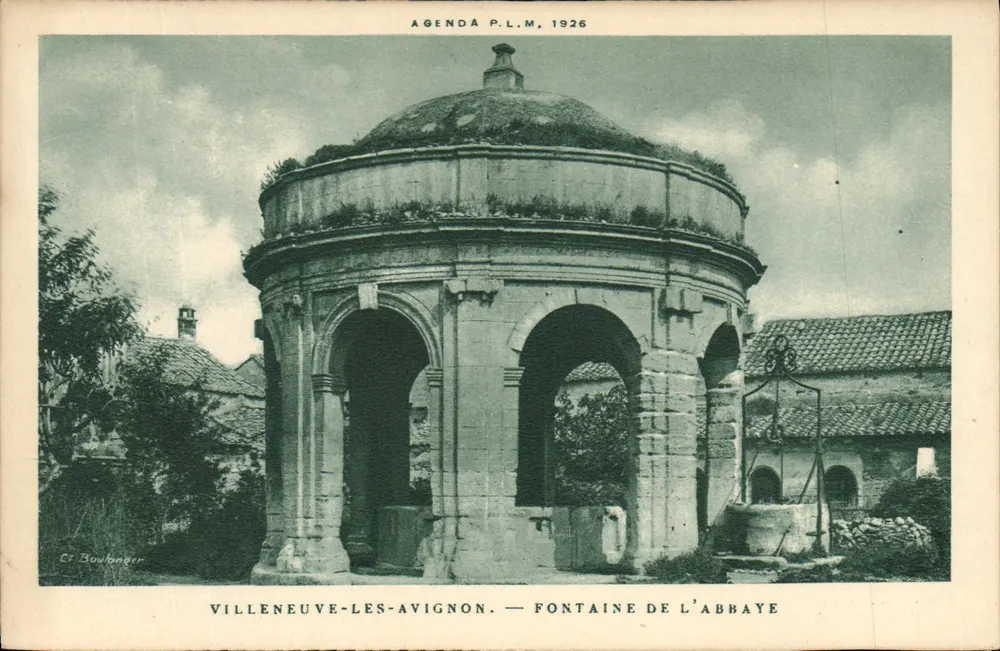 Villeneuve-lès-Avignon — Fontaine de l'Abbaye — Agenda P.L.M. 1926 - Vorderseite