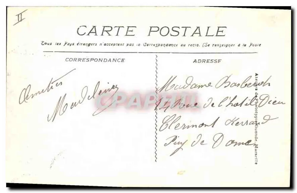 Villeneuve-lès-Avignon - La Tour Philippe-le-Bel — unbekannter Verlag, Nr. 1122 - Rückseite