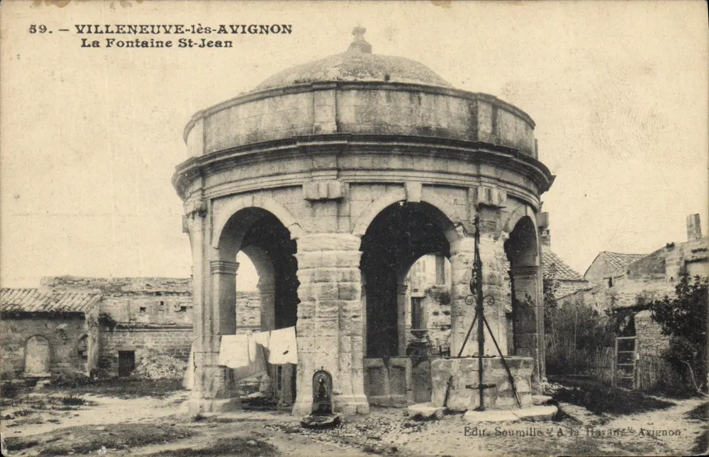 Villeneuve-lès-Avignon — Fontaine Saint-Jean — Verlag: Sourmille & A. la Harange Avignon - Vorderseite