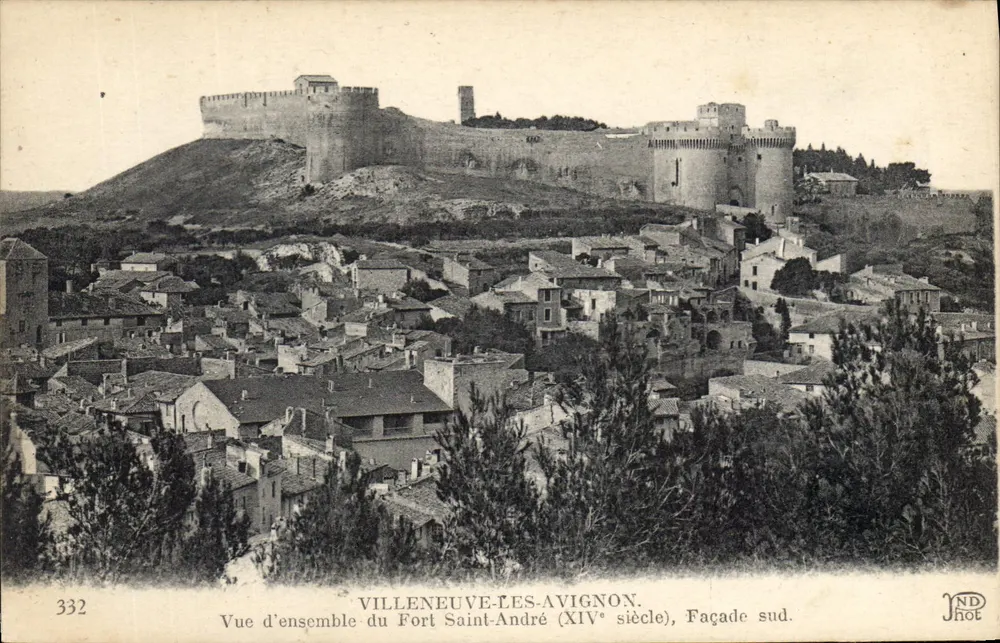Villeneuve-lès-Avignon — Übersicht des Fort Saint-André (14. Jahrhundert), Südseite — JND Hot, Nr. 332 - Vorderseite