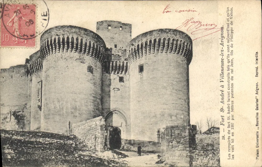 Fort Saint-André em Villeneuve-lès-Avignon — Reprodução pela Nouvelles Galeries, Avignon — n°18 - Frente