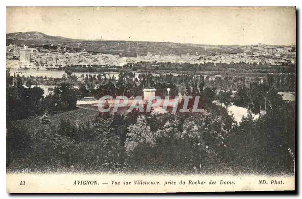 Avignon — Ansicht von Villeneuve, aufgenommen vom Rocher des Doms — ND. Phot. - Vorderseite