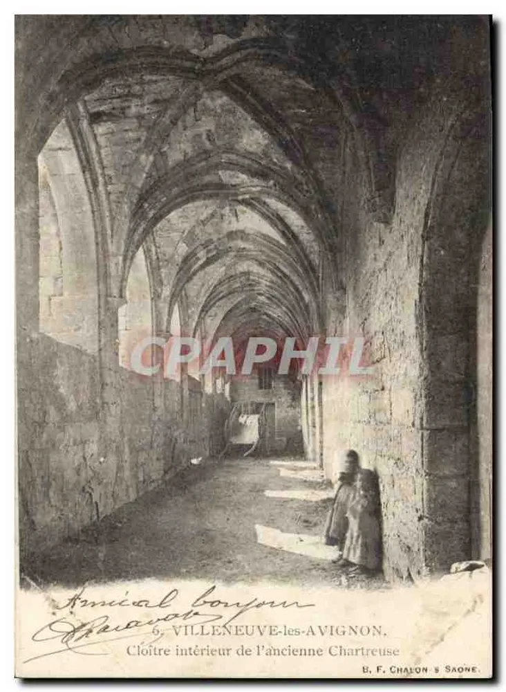 Villeneuve-lès-Avignon — Cloître interno da antiga Chartreuse — B. F. Chalon & Saône, n°6 - Frente