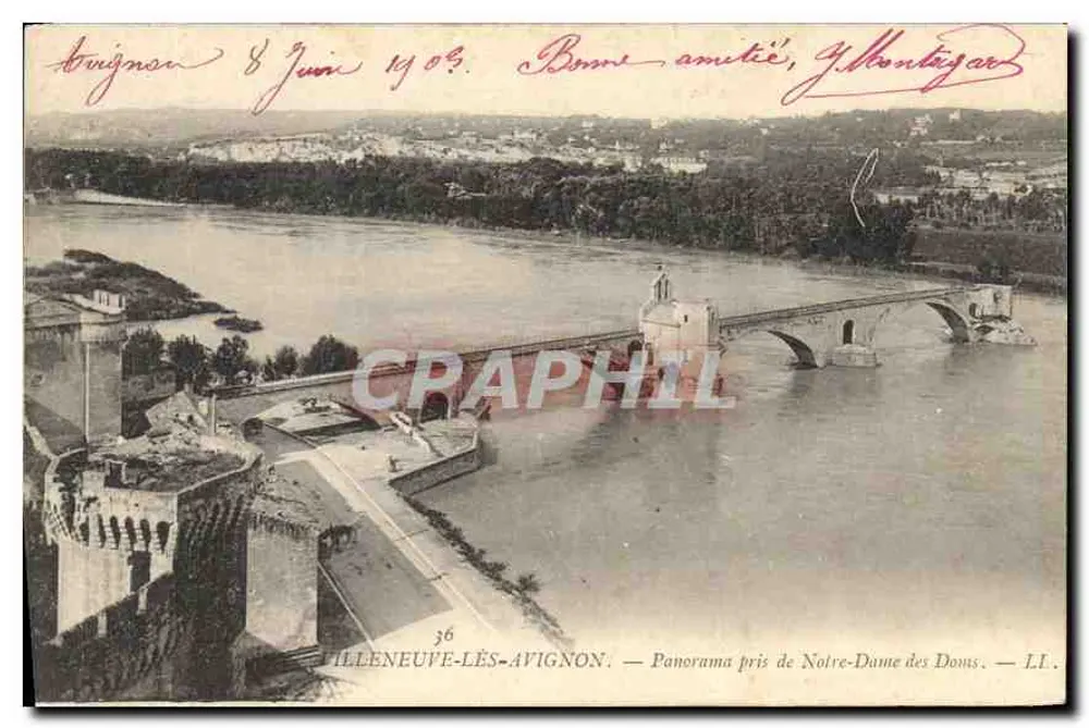 Villeneuve-lès-Avignon — Panorama vom Notre-Dame des Doms — LL. n°36 - Vorderseite