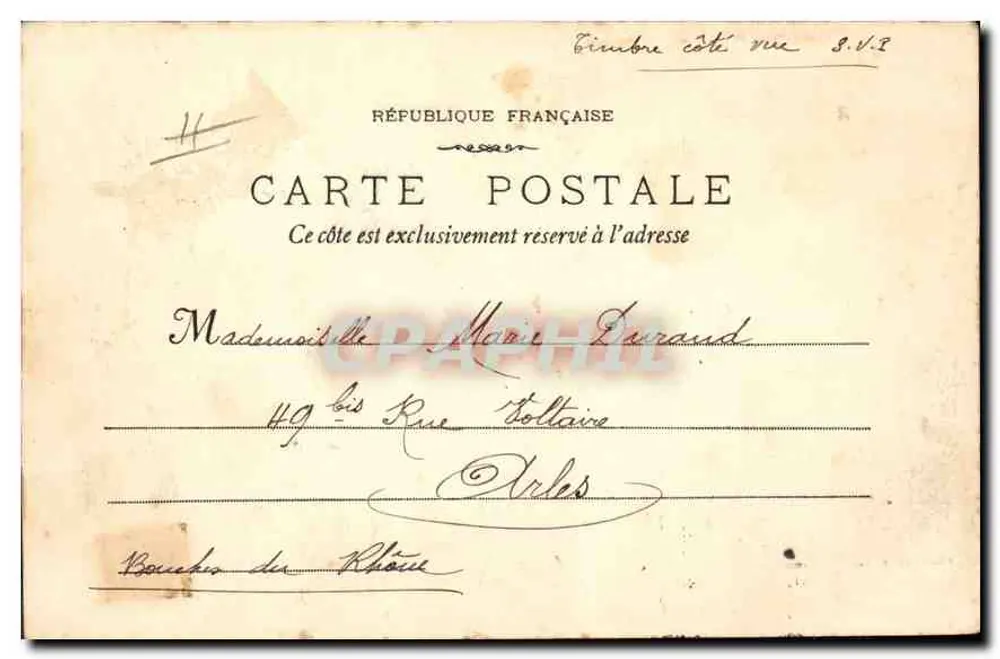 Villeneuve-les-Avignon — A cour do claustro — Durillat, n° 1380 - Verso