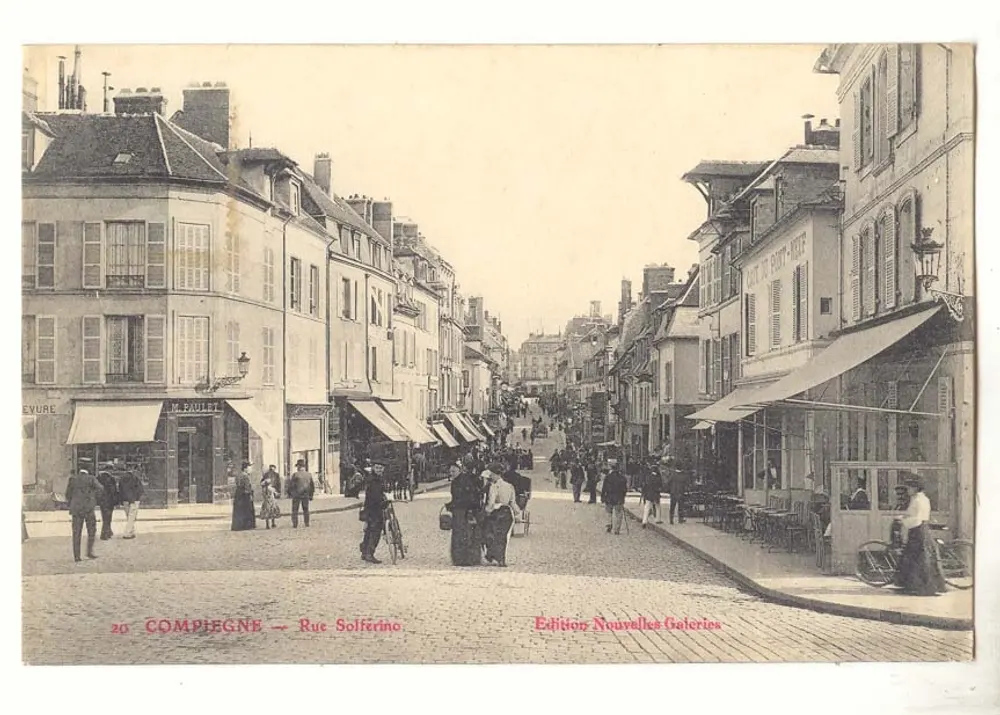 Compiegne — Rue Solferino — Edição Nouvelles Galeries - Frente