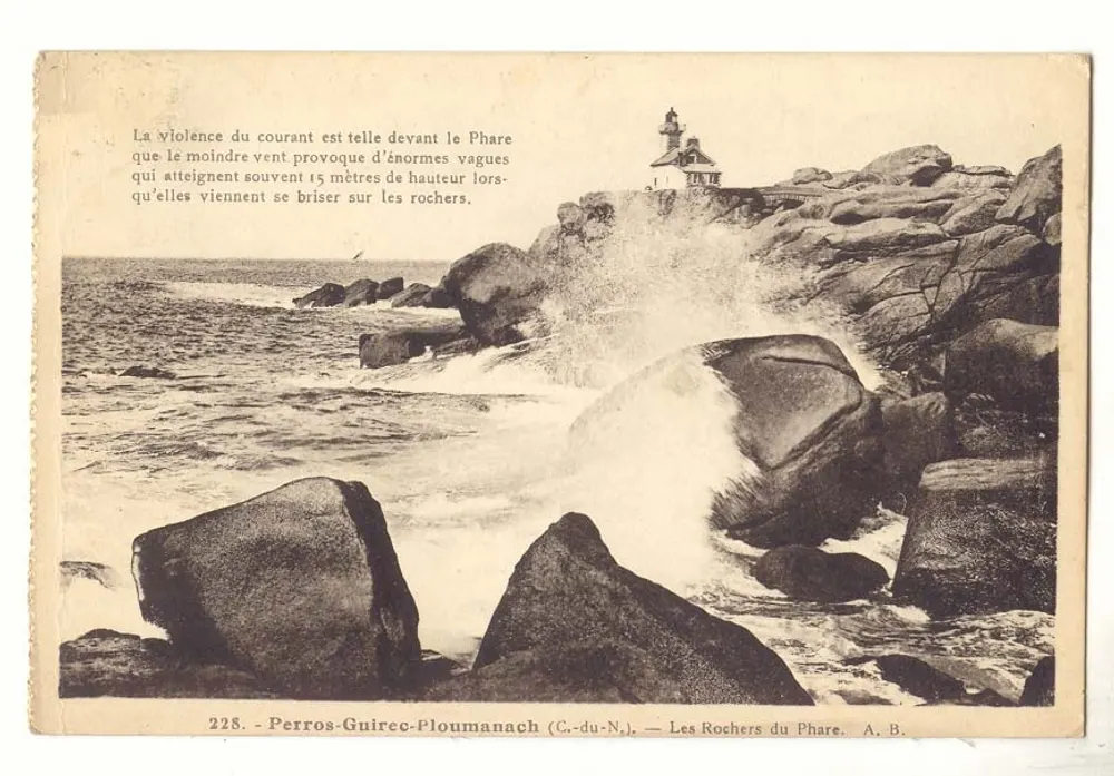 Die Felsen des Leuchtturms — Perros-Guirec-Ploumanach (C.-du-N.) — A.B. Nr. 228 - Vorderseite