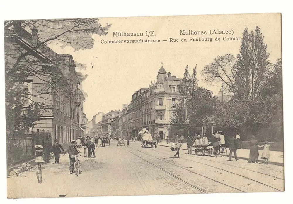 Rue du Faubourg de Colmar — Mulhouse (Elsass) — Verlag Mulhausen i/E - Vorderseite