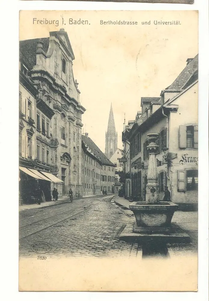Freiburg i. Baden. Bertholdstraße und Universität. - Vorderseite