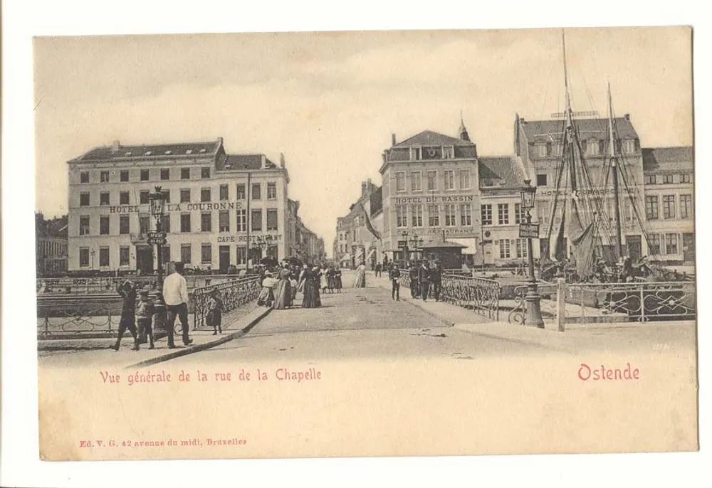 Allgemeiner Blick auf die rue de la Chapelle — Ostend — Verlag V. G. 42 avenue du midi, Brüssel - Vorderseite