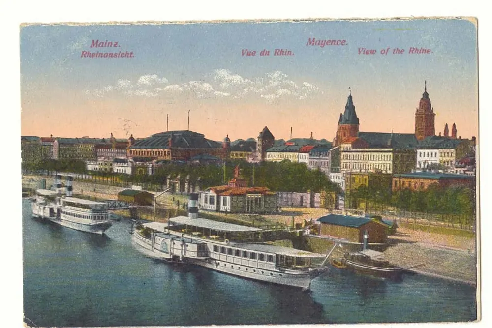 Mainz — Blick auf den Rhein — Verlag und Seriennummer nicht lesbar - Vorderseite