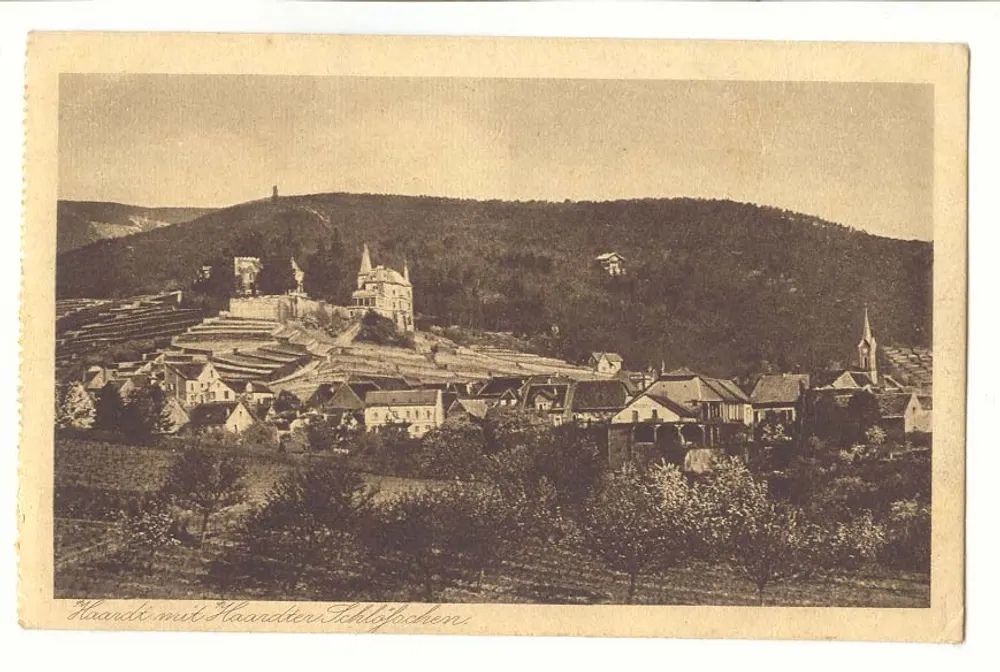 Hlauande mit Hlaandter Schlosschen — Panoramablick — Verlag und Seriennummer nicht lesbar - Vorderseite