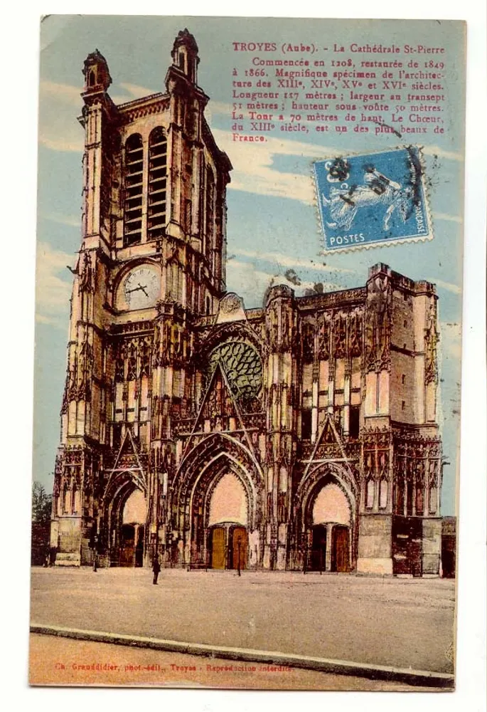 Troyes (Aube) — A Catedral São Pedro — Ch. Granddidier, fot. edit., Troyes - Frente