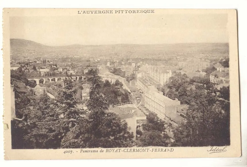 Paisagem de Royat-Clermont-Ferrand — A Auvergne pitoresca — Editor Idéal, n° 4207 - Frente