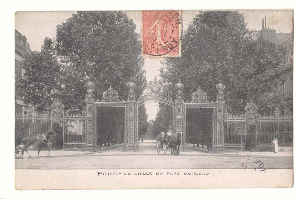 Paris — A grade do Parque Monceau — editor não visível, número de série ilegível - Frente