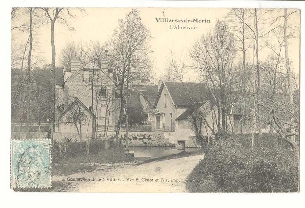 Villiers-sur-Morin — L'Abreuvoir — Goulias, Postamt in Villiers — Vve E. Gruot et Fils, Drucker in Creche - Vorderseite