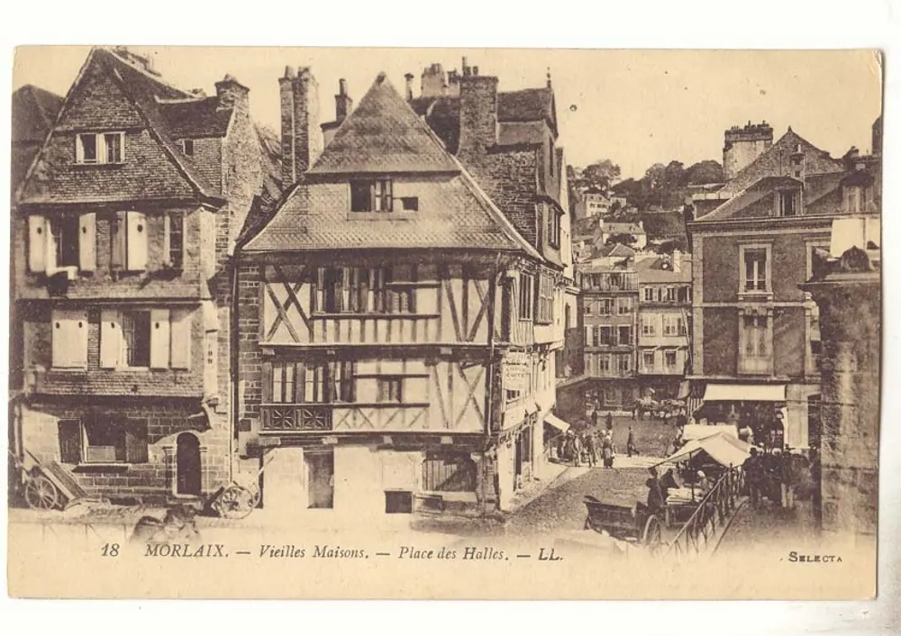 Morlaix — Alte Häuser — Place des Halles — LL — Selecta - Vorderseite