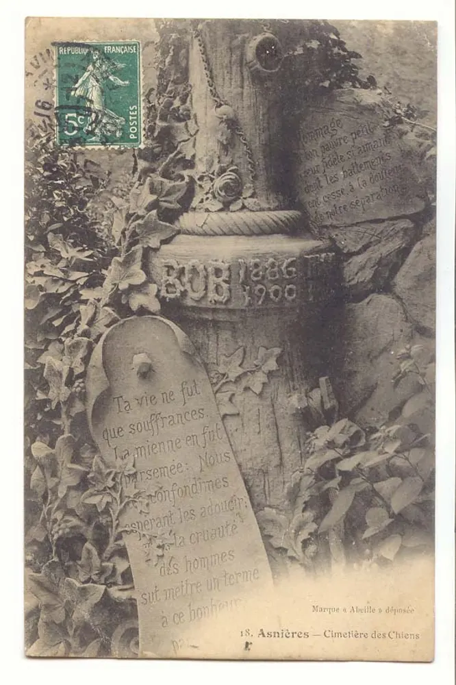 Asnières — Cemitério dos Cães — Túmulo de Bob (1886-1900) - Frente