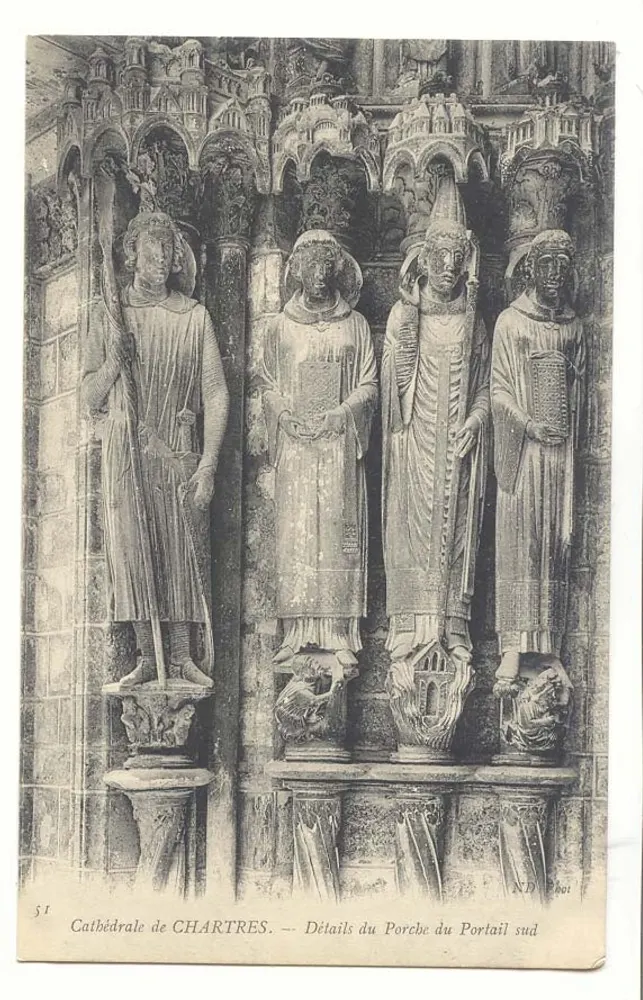 Kathedrale von CHARTRES — Details des Portals des Südportals - Vorderseite