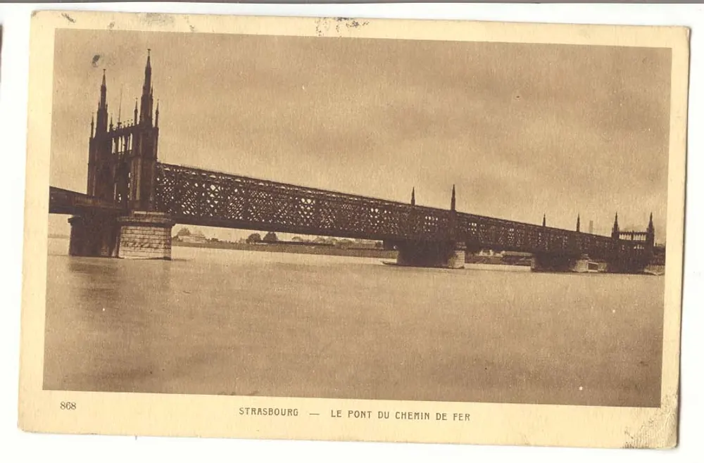 Estrasburgo — O Ponte do Caminho de Ferro — editor desconhecido, n° 808 - Frente