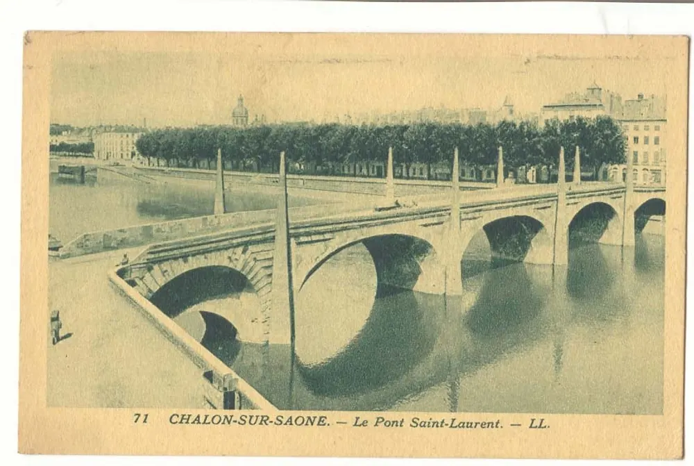 Chalon-sur-Saône — O Ponte Saint-Laurent — LL. - Frente
