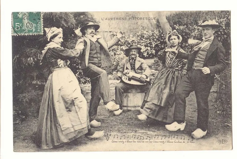 L'Auvergne pittoresca — Scena di ballo e musica — Editore E.P. n° 225 - Recto
