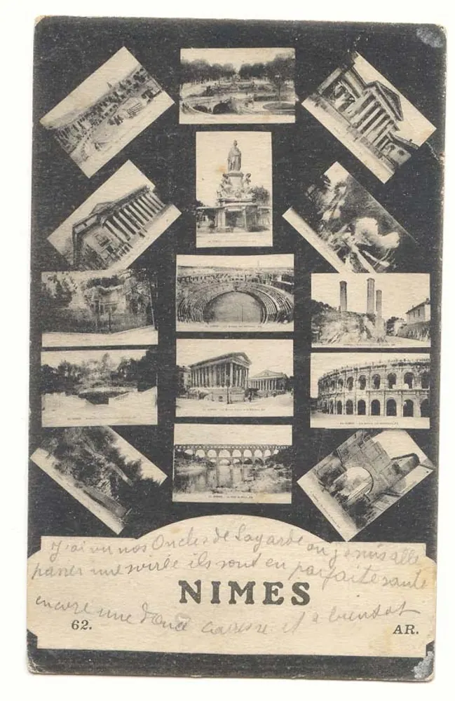Nîmes — Colagem de locais antigos — AR. n°62 - Frente