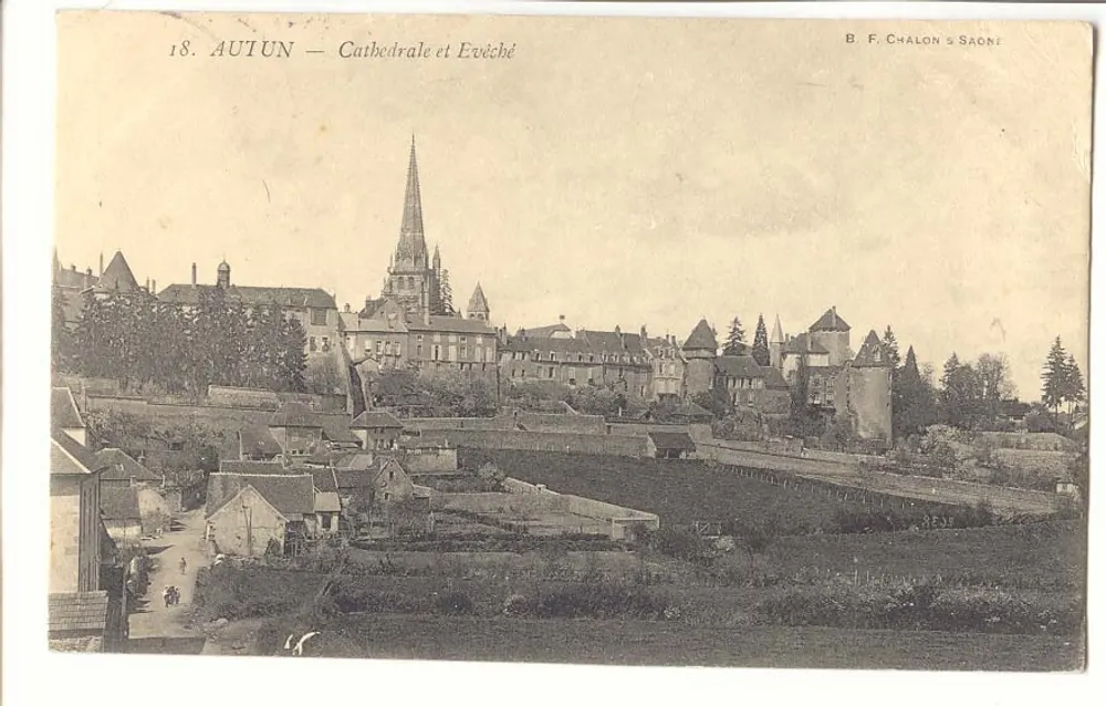Autun — Catedral e Arcebispo — B. F. Chalon & Saône - Frente