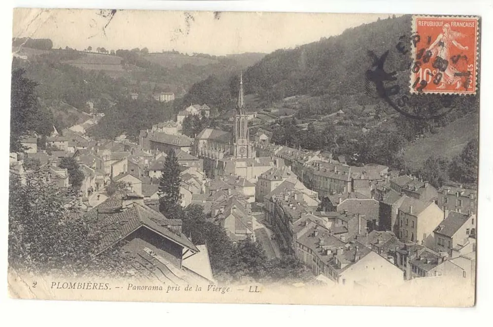 Plombières — Panorama tirado da Virgem — LL - Frente