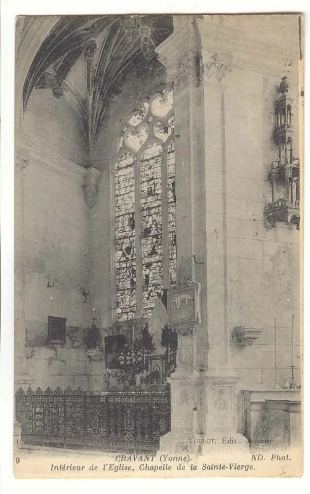 Cravant (Yonne) — Innenansicht der Kirche, Kapelle der Jungfrau Maria — Toulot, Verlag Auxerre - Vorderseite