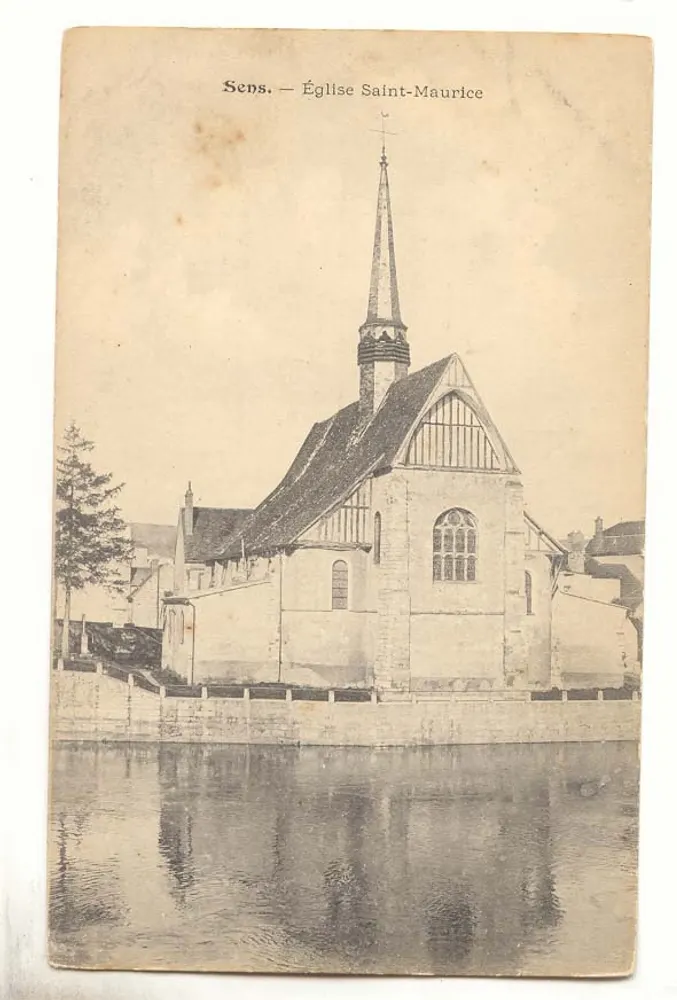 Sens — Igreja de São Maurício — vista sobre o canal - Frente