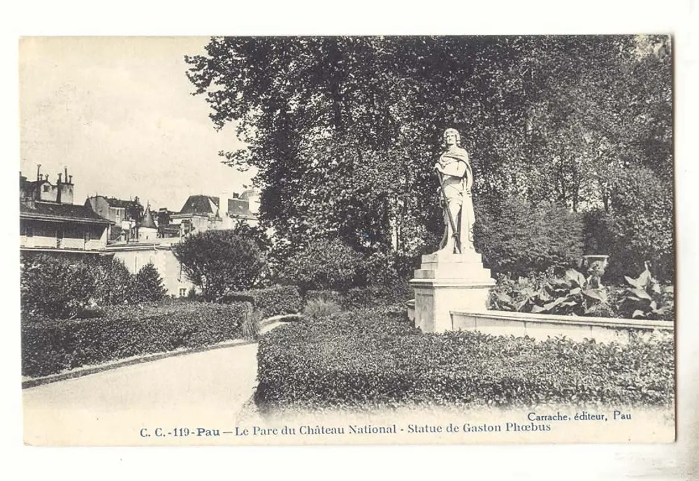 Nationalpark Schloss — Statue von Gaston Phœbus — Carrache, Verlag, Pau - Vorderseite