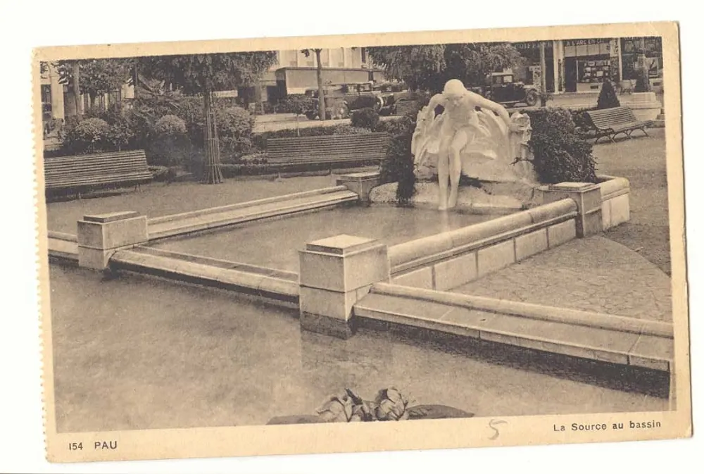 Pau — Źródło przy basenie — wydawca nieznany, n° 154 - Awers