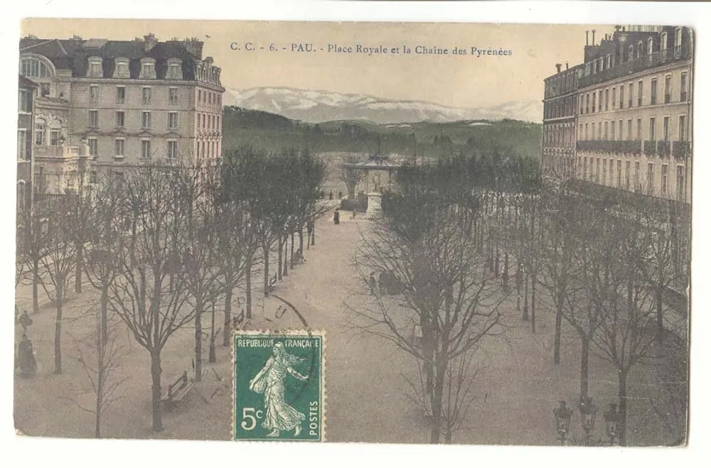 Pau - Königlicher Platz und die Pyrenäen-Kette — C.C. n°6 - Vorderseite