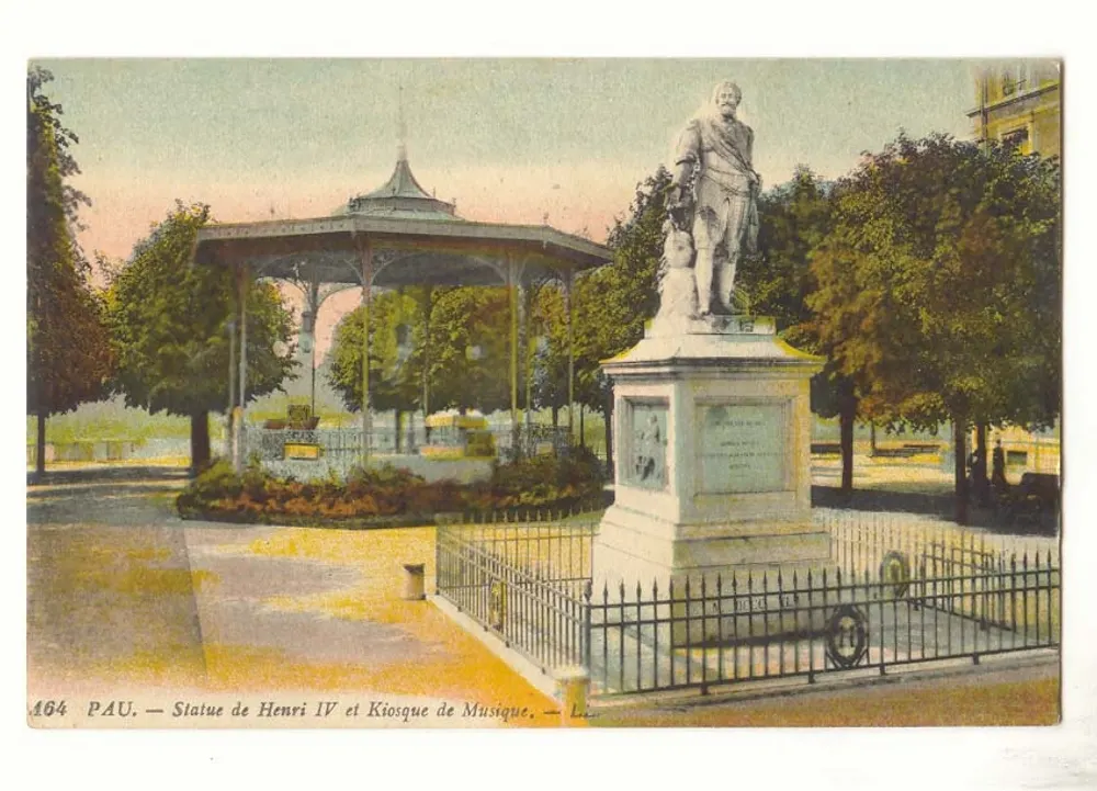 PAU — Statue von Henri IV und Musikkiosk — L. L. C. n° 164 - Vorderseite